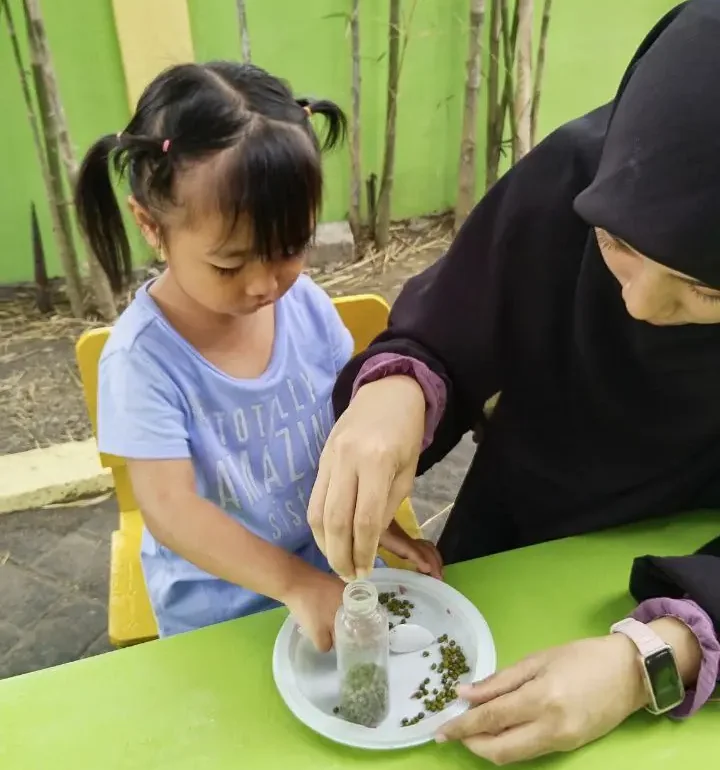 Happy children learning